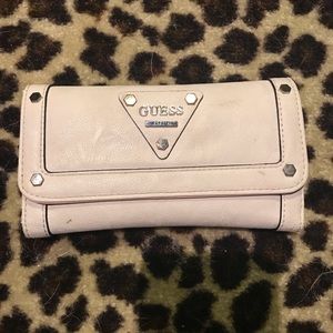 Leather studded guess wallet